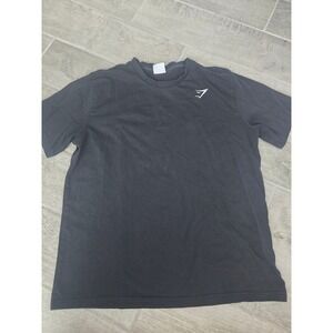 Gymshark Mens Large Black Short Sleeve Cotton Logo T-Shirt Workout Tee